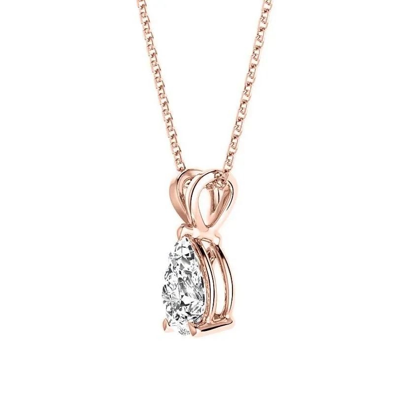 0.50-3.00 CT Pear Cut Lab Grown Diamonds - Solitaire Pendant