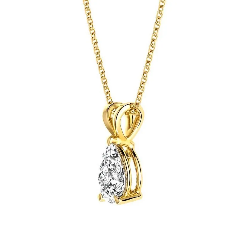 0.50-3.00 CT Pear Cut Lab Grown Diamonds - Solitaire Pendant