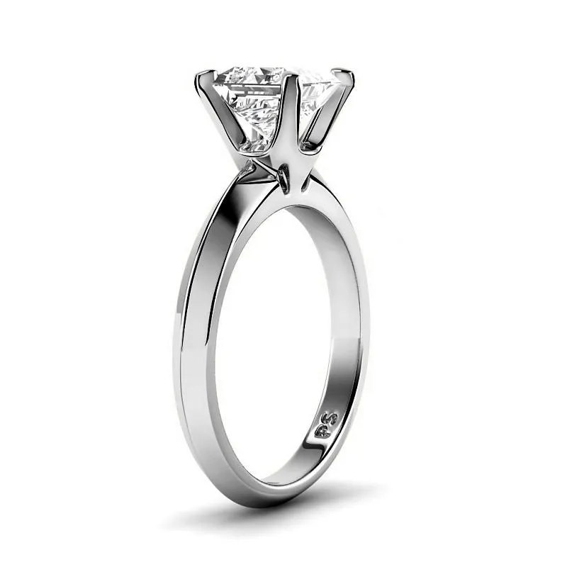 0.50-3.00 CT Princess Cut Lab Grown Diamonds - Solitaire Ring