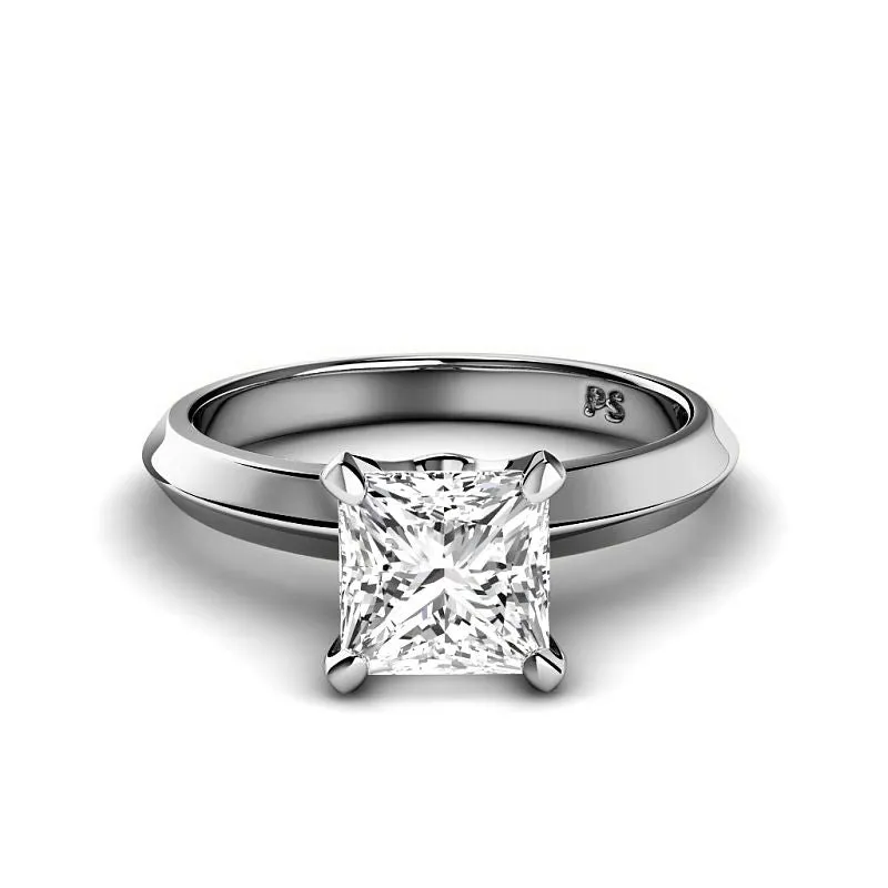 0.50-3.00 CT Princess Cut Lab Grown Diamonds - Solitaire Ring