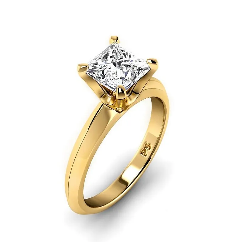 0.50-3.00 CT Princess Cut Lab Grown Diamonds - Solitaire Ring