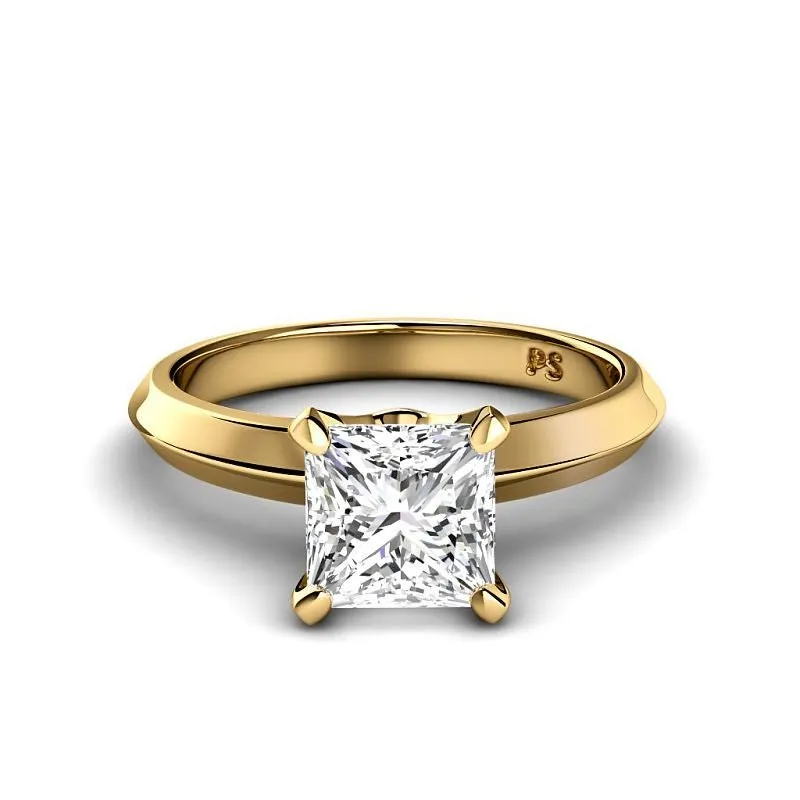 0.50-3.00 CT Princess Cut Lab Grown Diamonds - Solitaire Ring