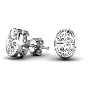 0.60-5.00 CT Oval Cut Lab Grown Diamonds - Stud Earrings