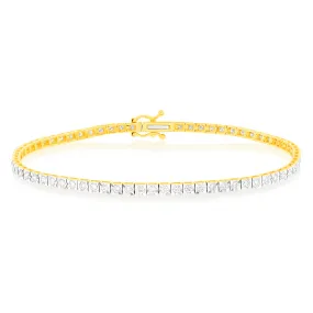 1 Carat Luminesce Lab Grown Diamond Tennis Bracelet in 9ct Yellow Gold