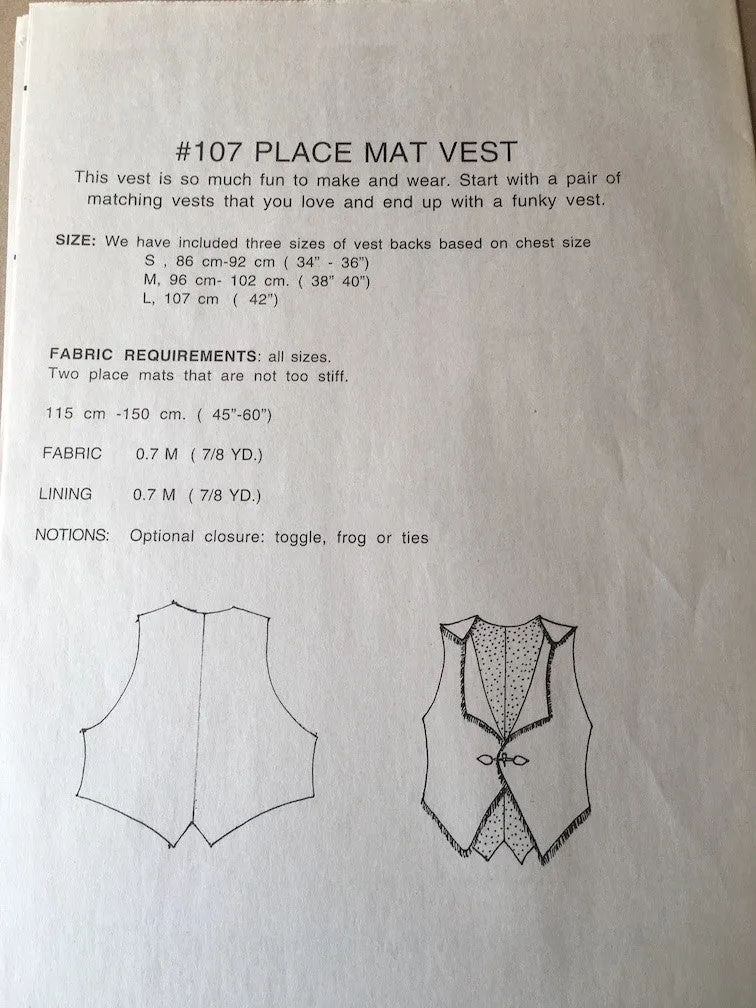 #107 PLACE MAT VEST