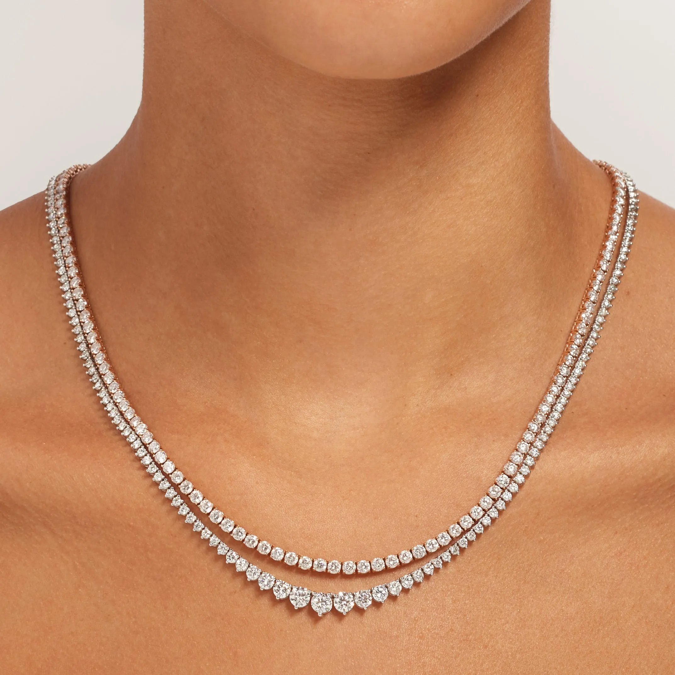 16Ctw Graduated Diamond Necklace