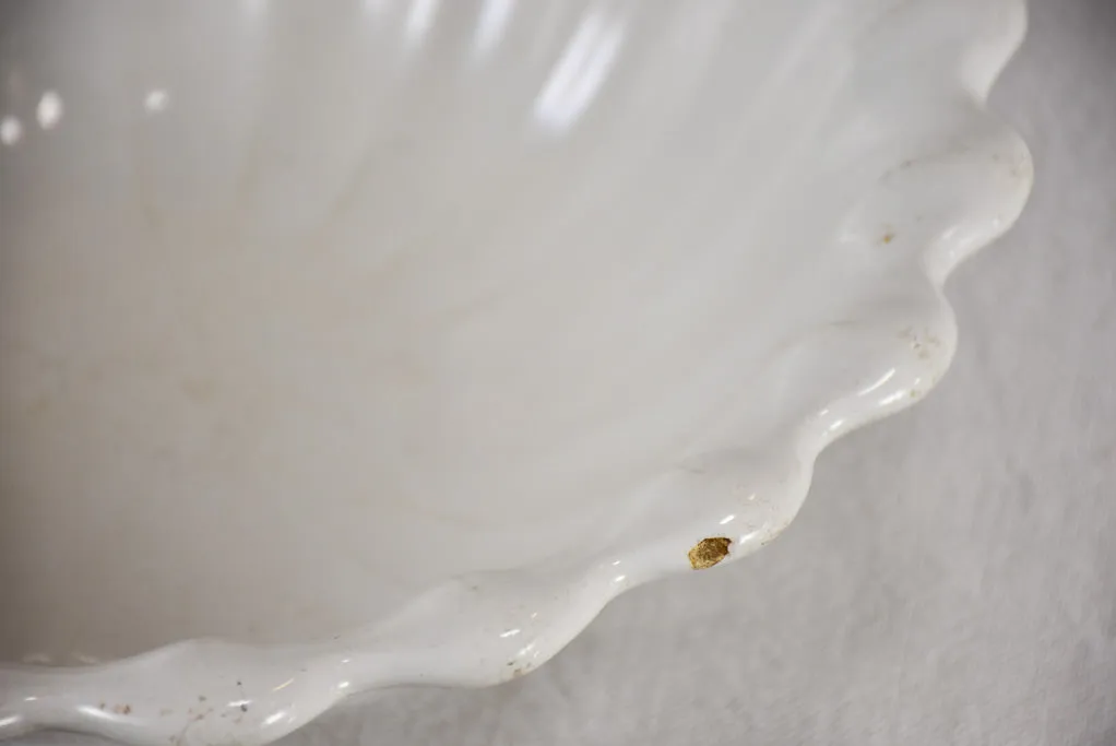 18th-century ironstone bowl with rippled edge 11¾"