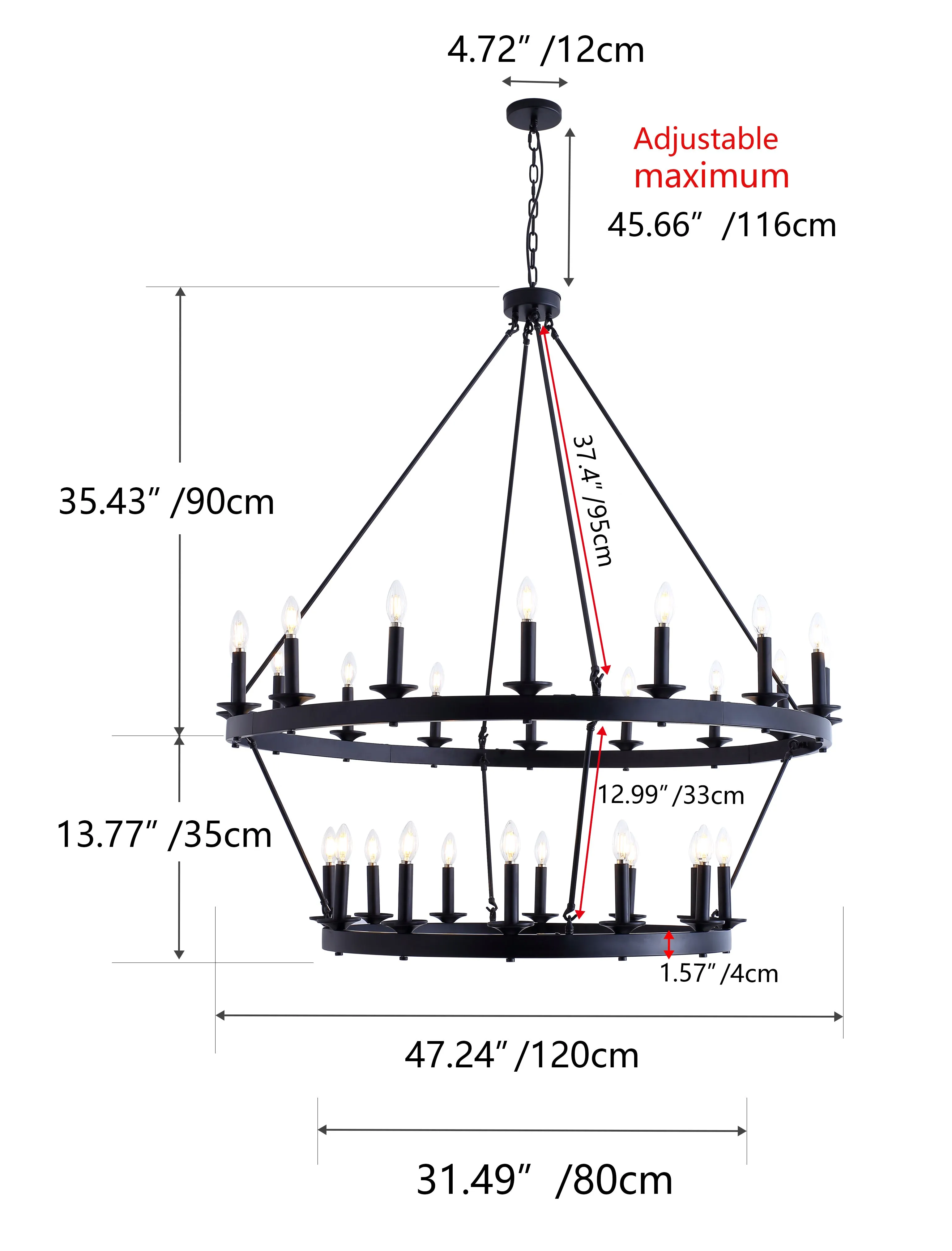 28-Lights Multi Layer Design Chandelier