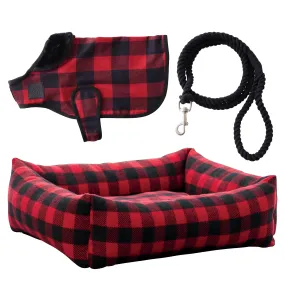 3-Piece Holiday Tartan Pet Gift Set