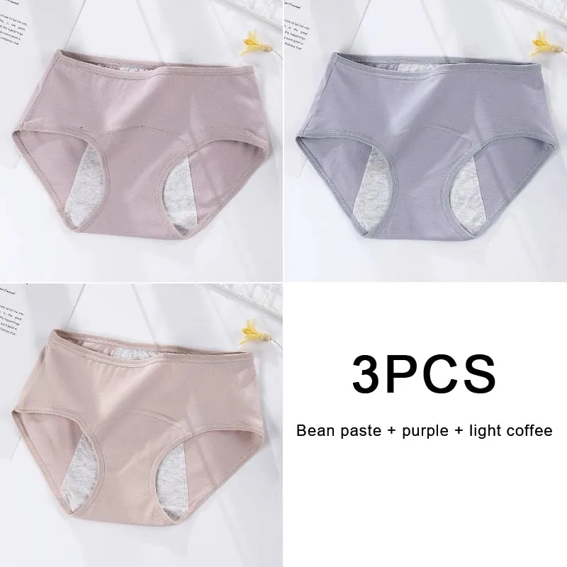 3PCS/set Women's Menstrual Briefs Leakproof Underwear