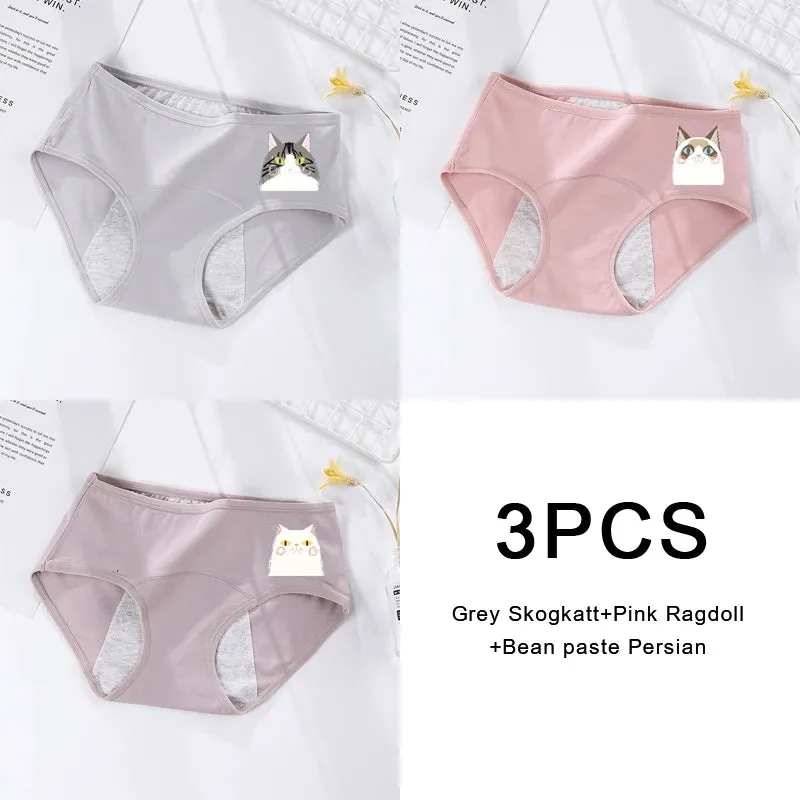 3PCS/set Women's Menstrual Briefs Leakproof Underwear