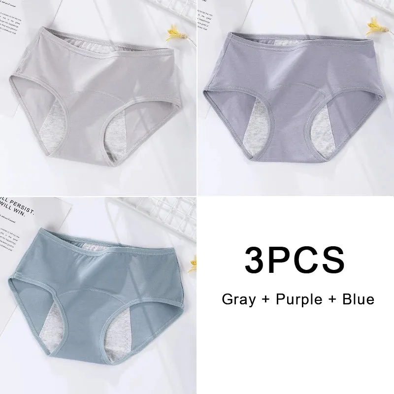 3PCS/set Women's Menstrual Briefs Leakproof Underwear