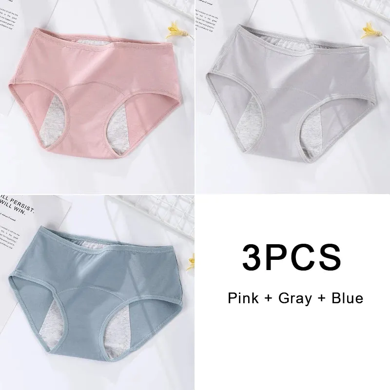 3PCS/set Women's Menstrual Briefs Leakproof Underwear