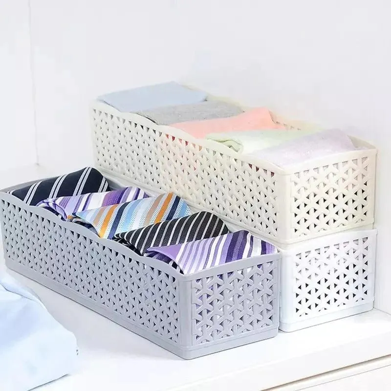 5 Grids Plastic Organizer Storage Box - ( Pack Of 2 )