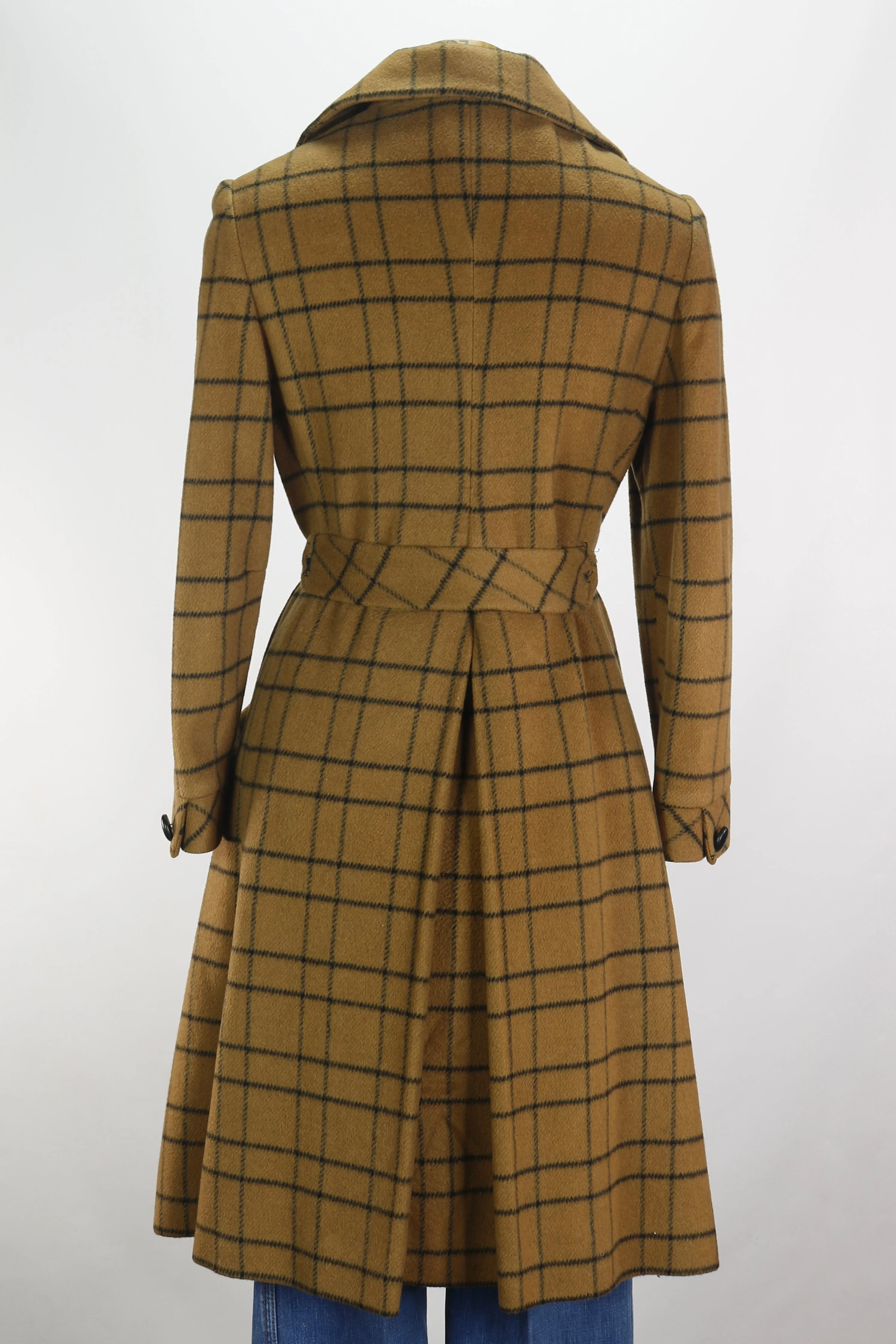 60s Connoisseur Plaid Cashmere Coat     M