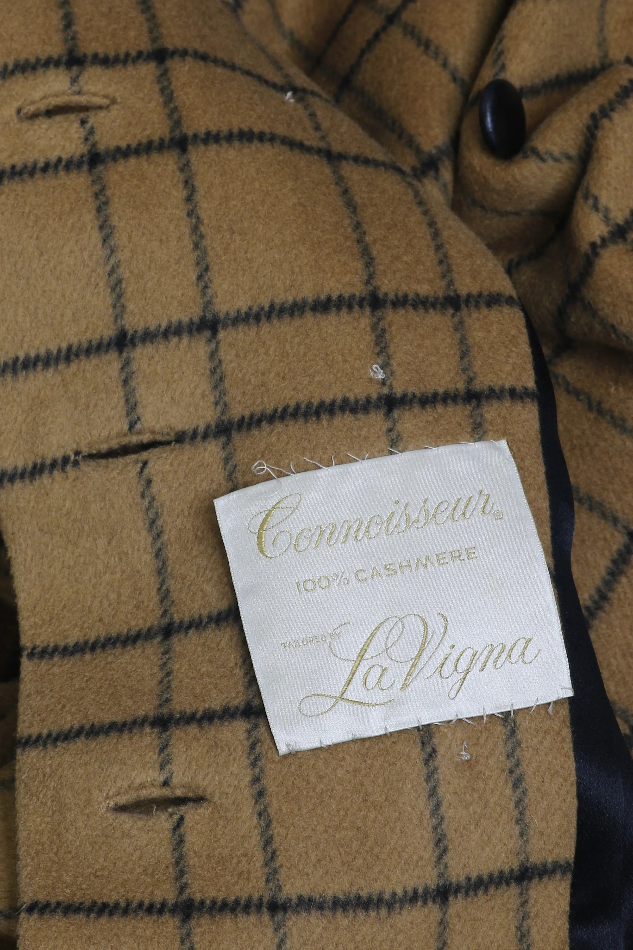 60s Connoisseur Plaid Cashmere Coat     M