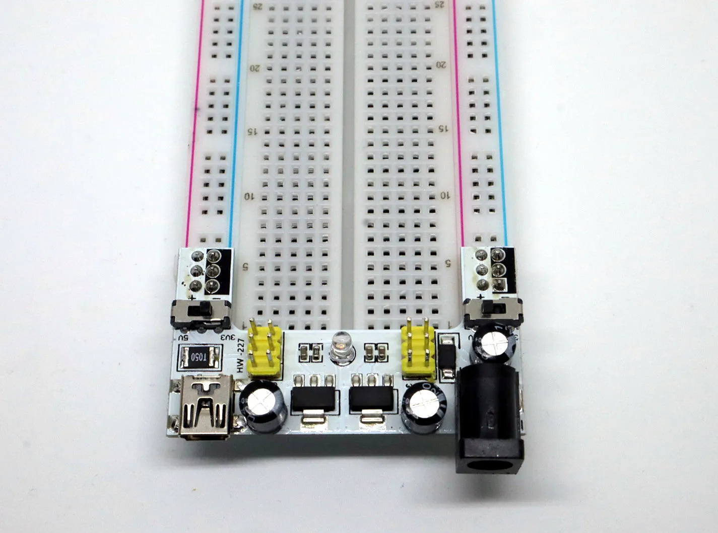 830 point Breadboard with 5V/3.3V Power Supply and Jumper Wires