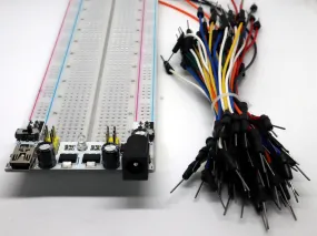 830 point Breadboard with 5V/3.3V Power Supply and Jumper Wires