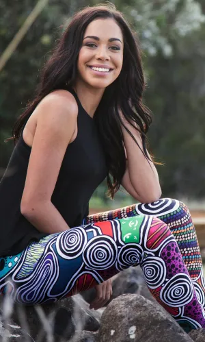 Aboriginal Art Adults Leggings Weaving through Time