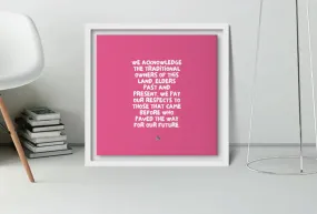 Acknowledgement framed canvas PINK