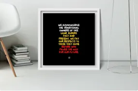 Acknowledgement framed canvas RED BLACK YELLOW