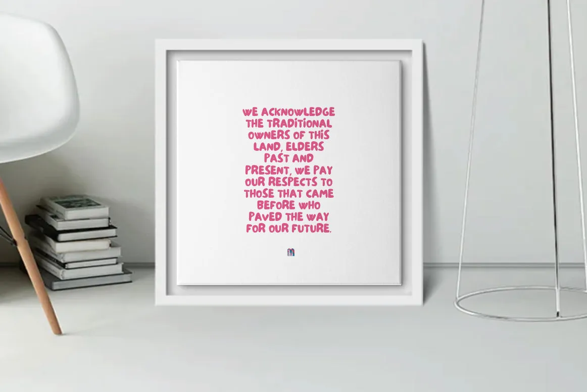 Acknowledgement framed canvas WHITE