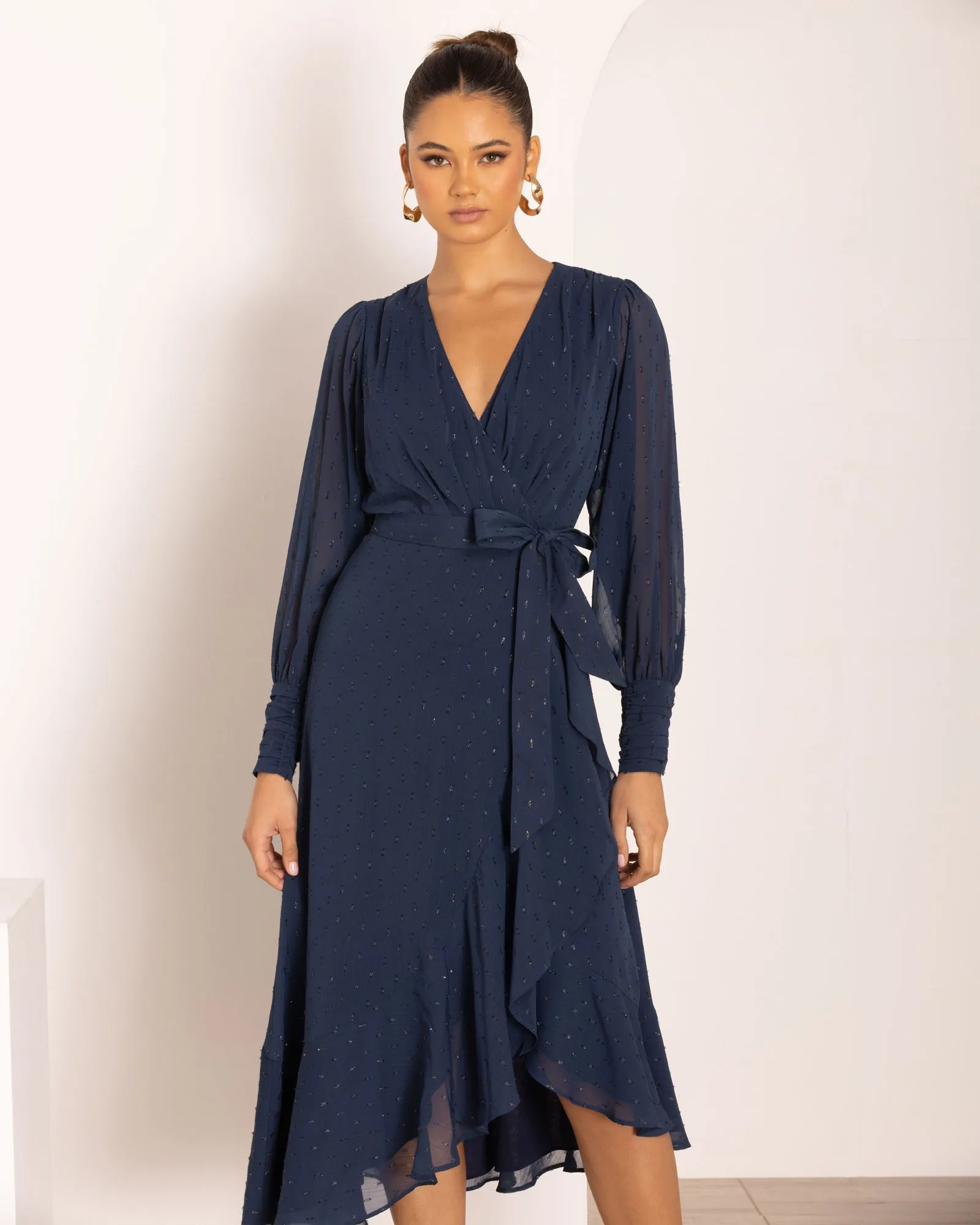 Adaline Wrap Midi Dress