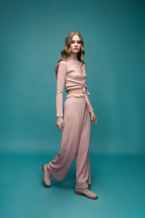 Alma Knit Pants and Cropped Top (pink)