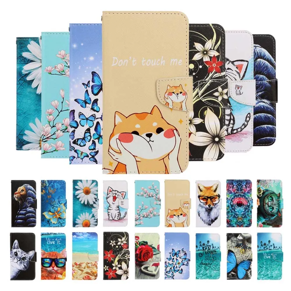 Anymob iPhone RAincoat Cat Cartoon Flip Phone Cases Magnetic Leather Wallet Back Cover