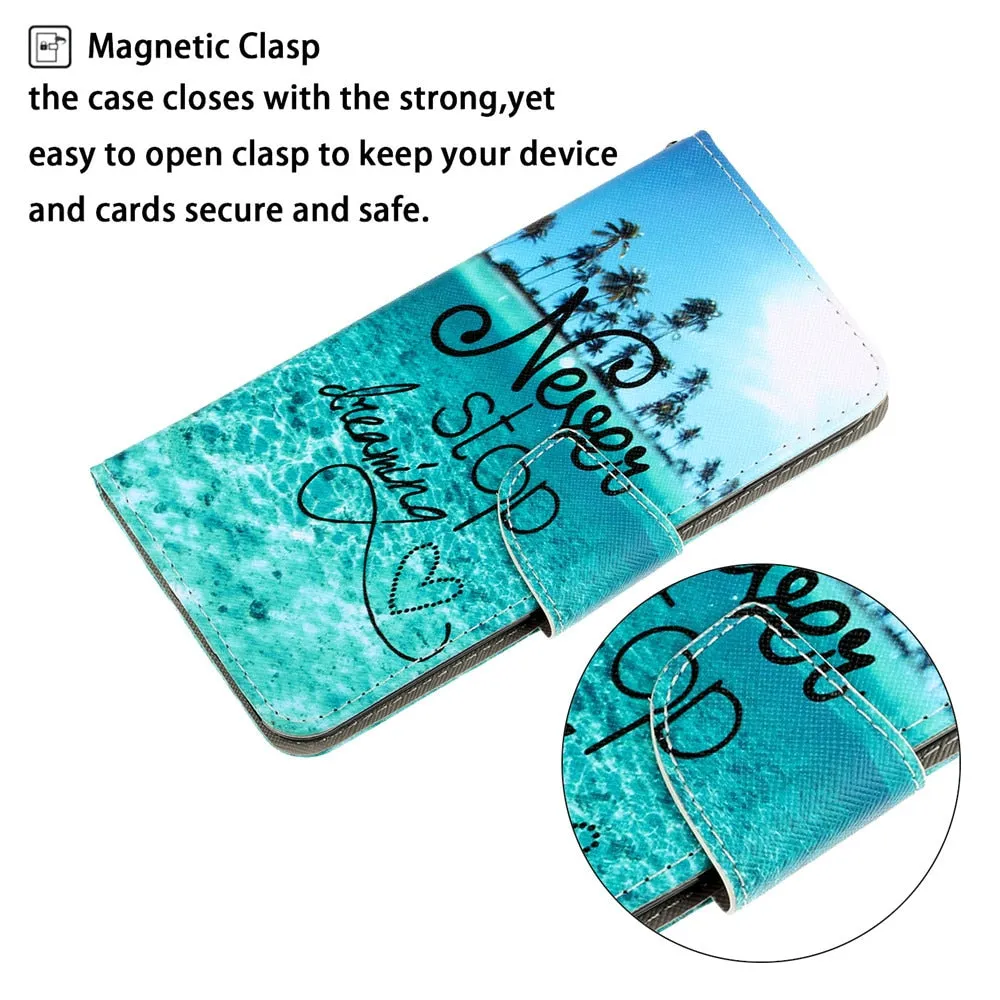 Anymob iPhone RAincoat Cat Cartoon Flip Phone Cases Magnetic Leather Wallet Back Cover