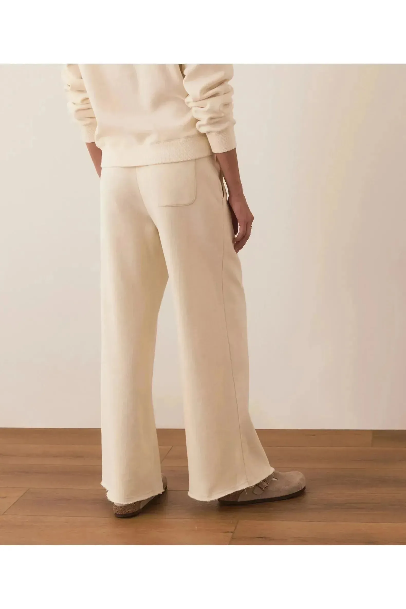 Anytime Wide Leg Sweatpants - Antique White