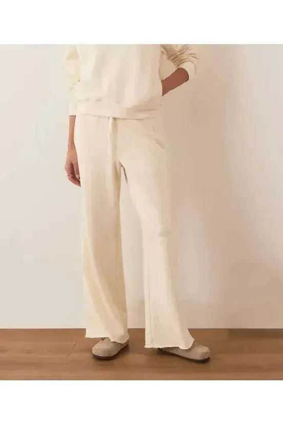 Anytime Wide Leg Sweatpants - Antique White