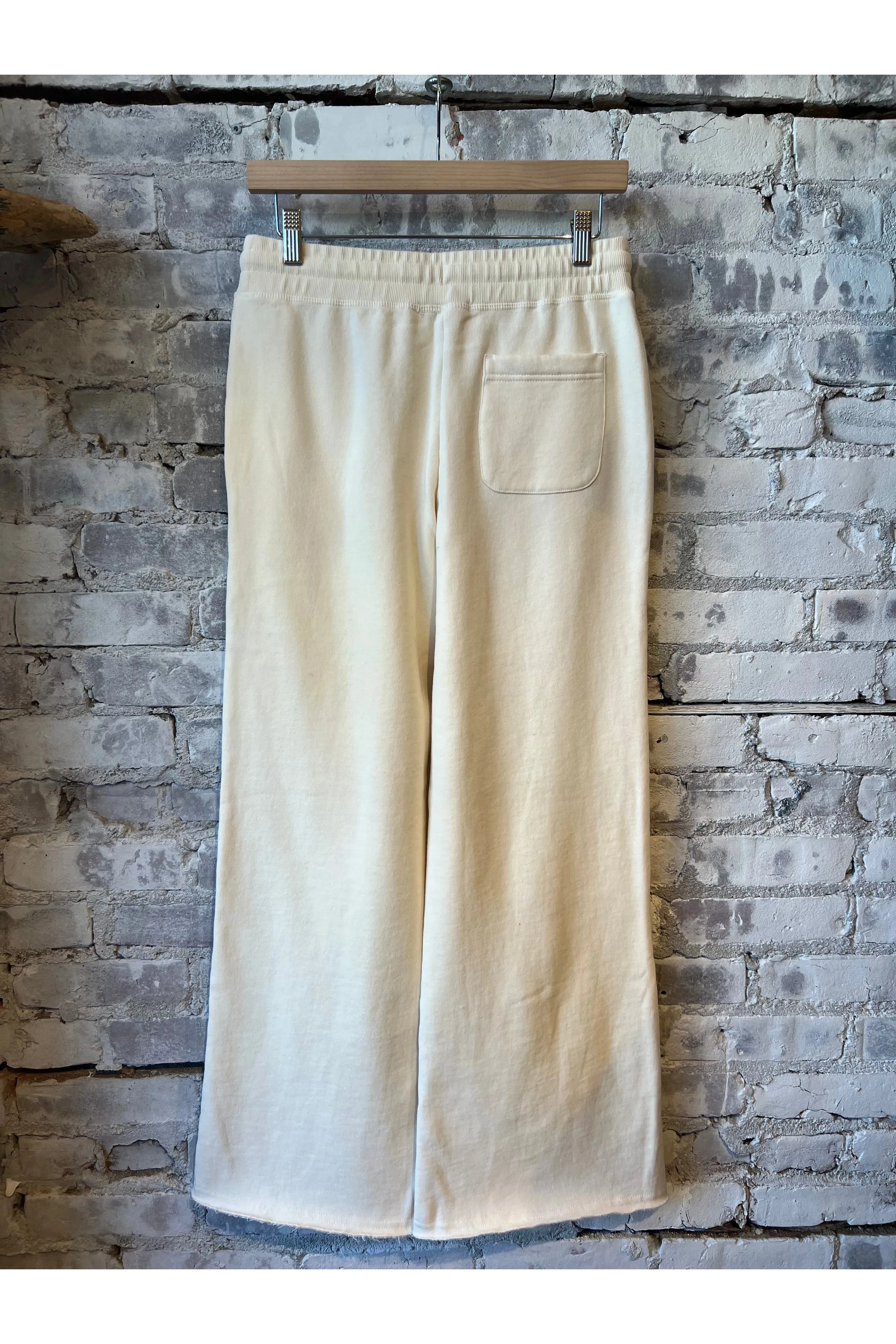 Anytime Wide Leg Sweatpants - Antique White