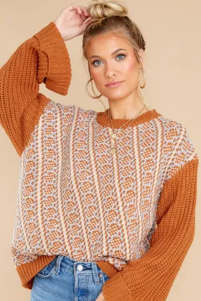 Autumn Awaits Camel Multi Sweater