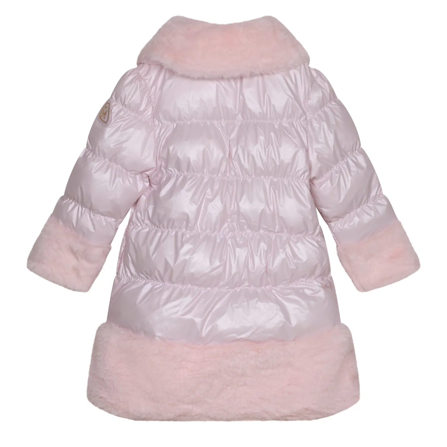 AW24 A Dee Girls Sarah Pink Fur Trim Coat