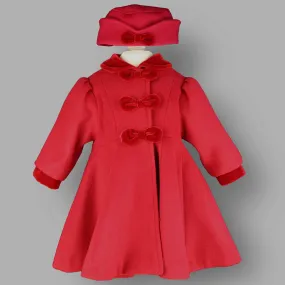 Baby Girl  Coat and Hat - Red - Sarah Louise 012567