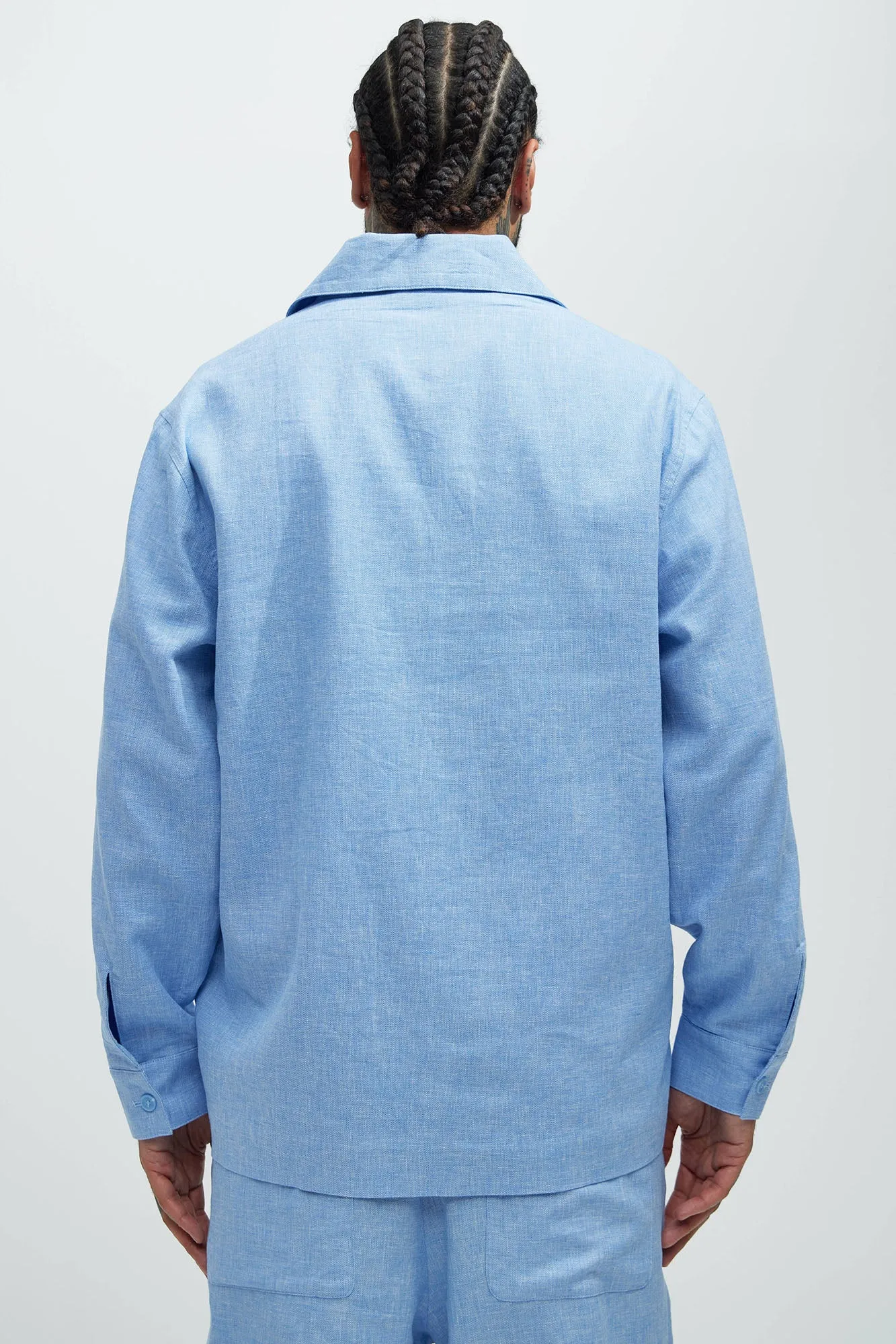 Bahamas Linen Chore Jacket - Ice Blue