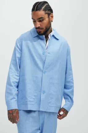 Bahamas Linen Chore Jacket - Ice Blue