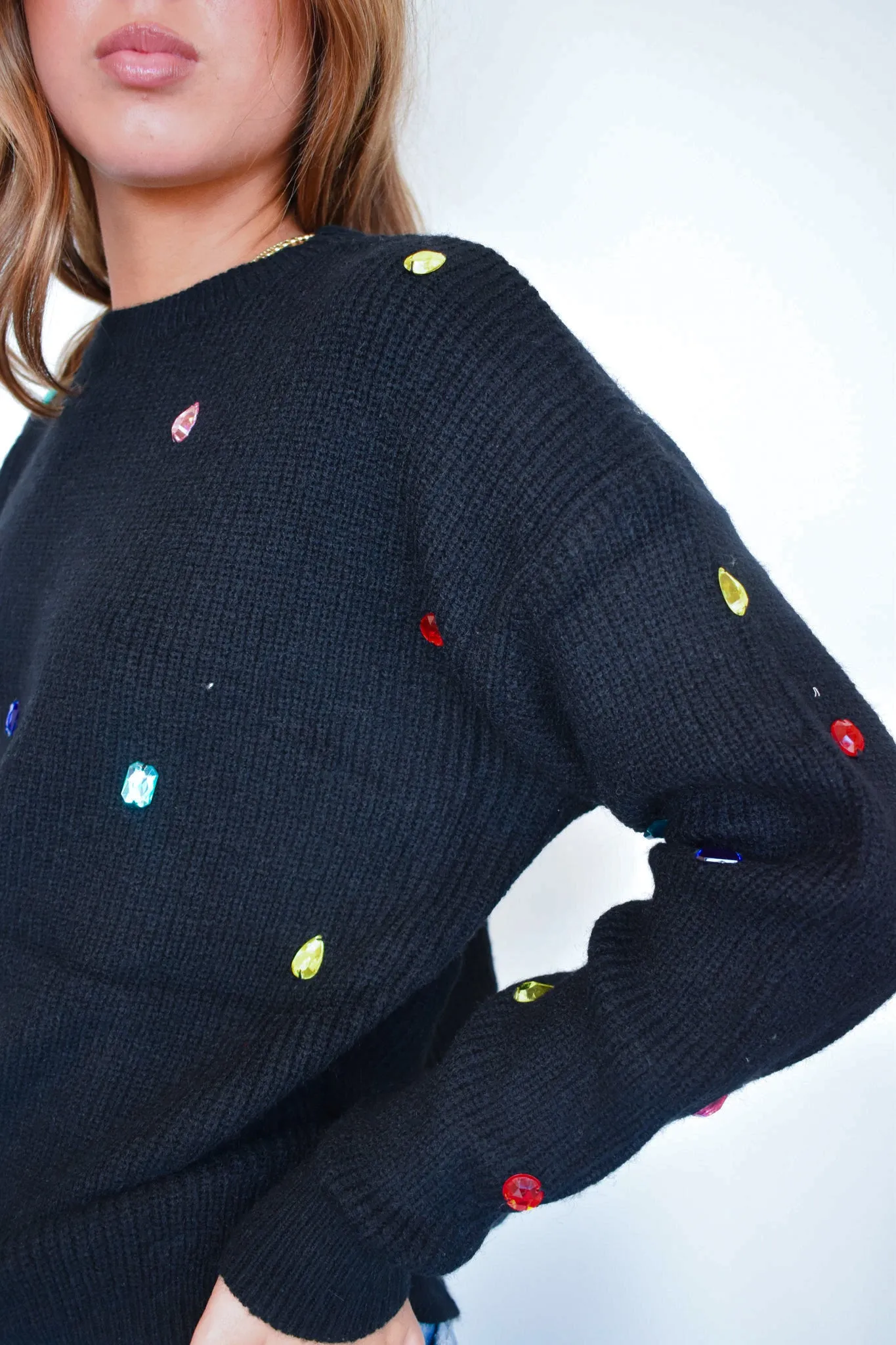 Bejeweled Chunky Sweater