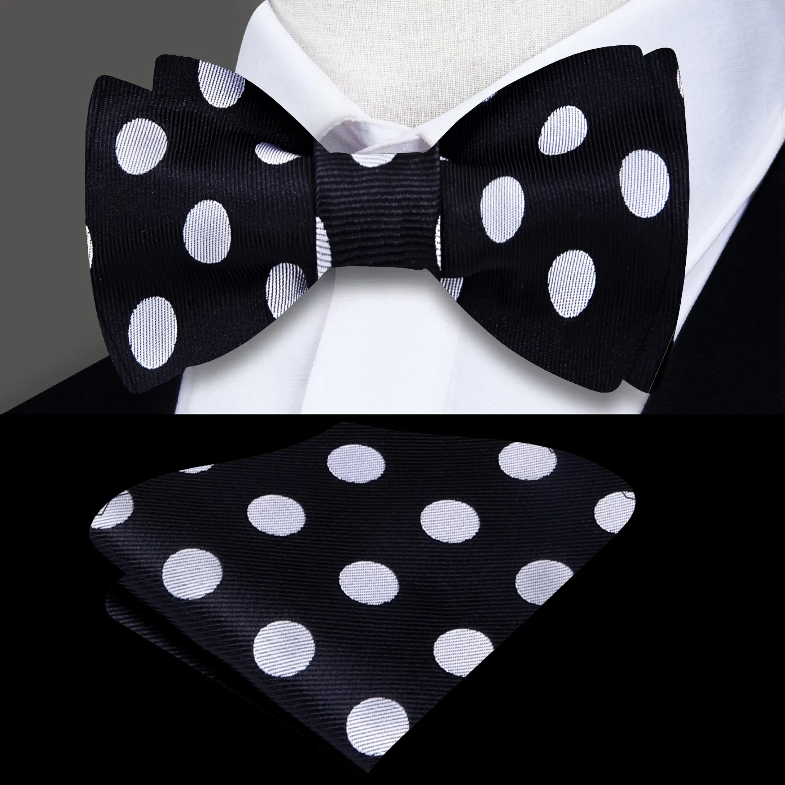 Black Polka Delight Bow Tie