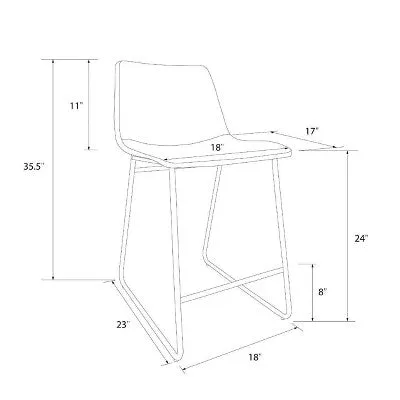 Bowden Upholstered Molded Faux Leather Counter Height Barstool Brown - Project 62