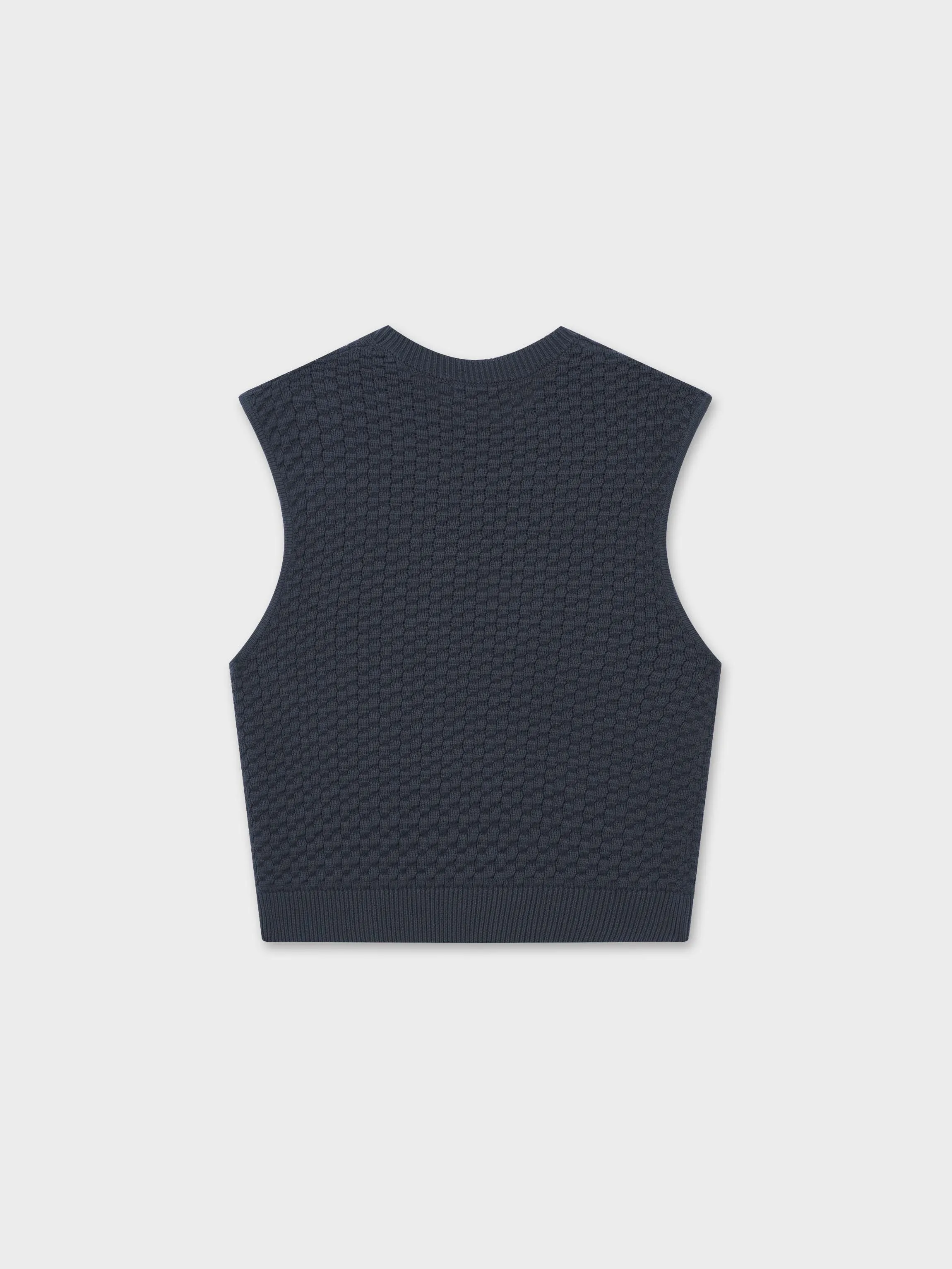 Box Weave Vest-Hunter Green