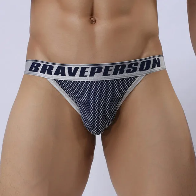 BRAVE PERSON Brand Male Underwear Men Briefs New Arrivals Men's Sexy Underpants Low-waist High Fork Nylon Sexy Briefs For Man