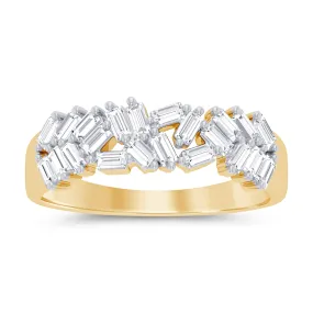 Celebration 10ct Yellow Gold Baguette Cut 0.50 Carat tw Lab Grown Diamonds Ring