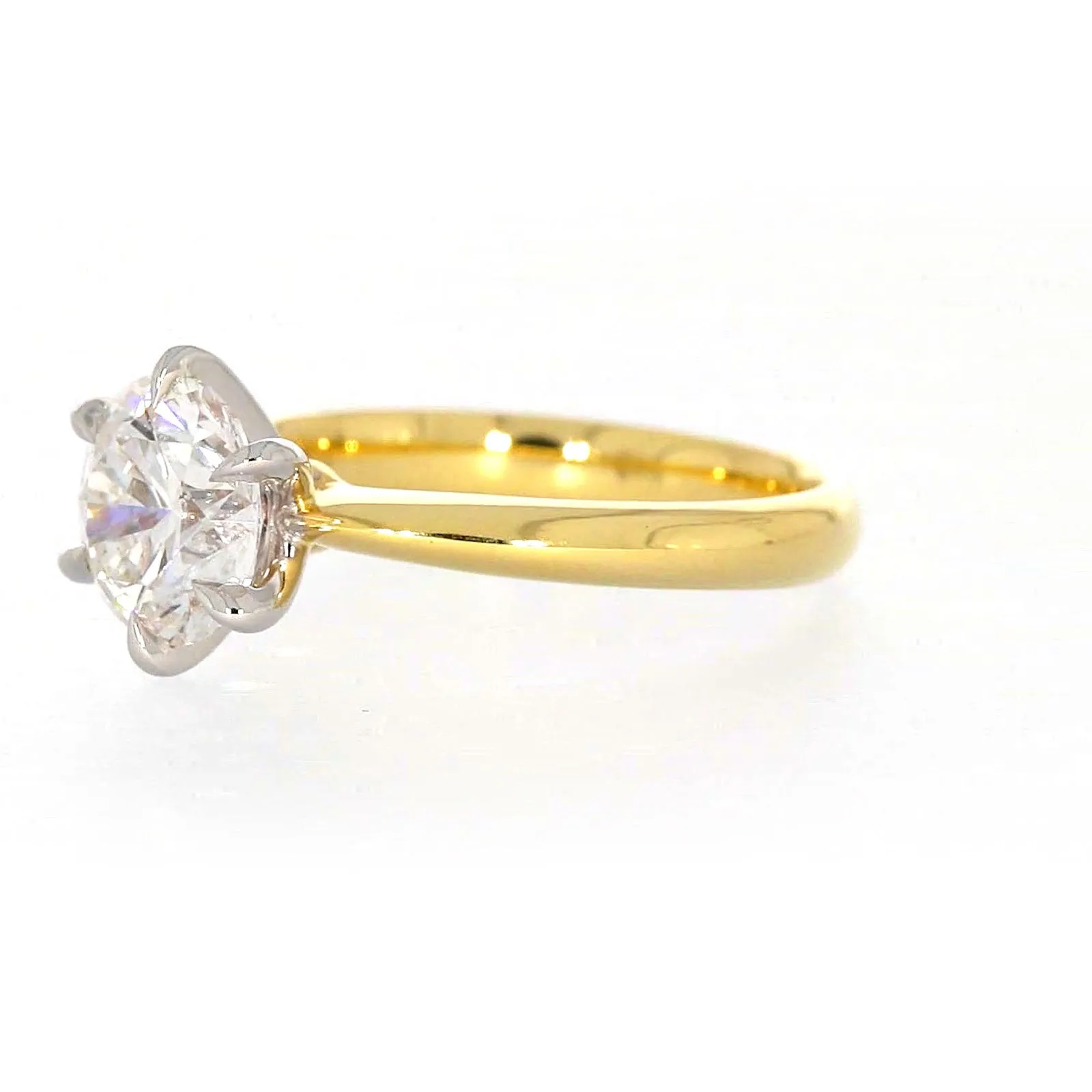 Celebration 18ct Two Tone Gold Round Brilliant Cut 2 Carat tw of Certified Lab Grown Diamonds Ring