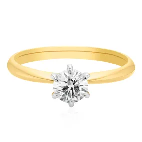 Celebration 18ct Two Tone Gold Round Cut 0.50 Carat tw Lab-Grown Diamond Ring