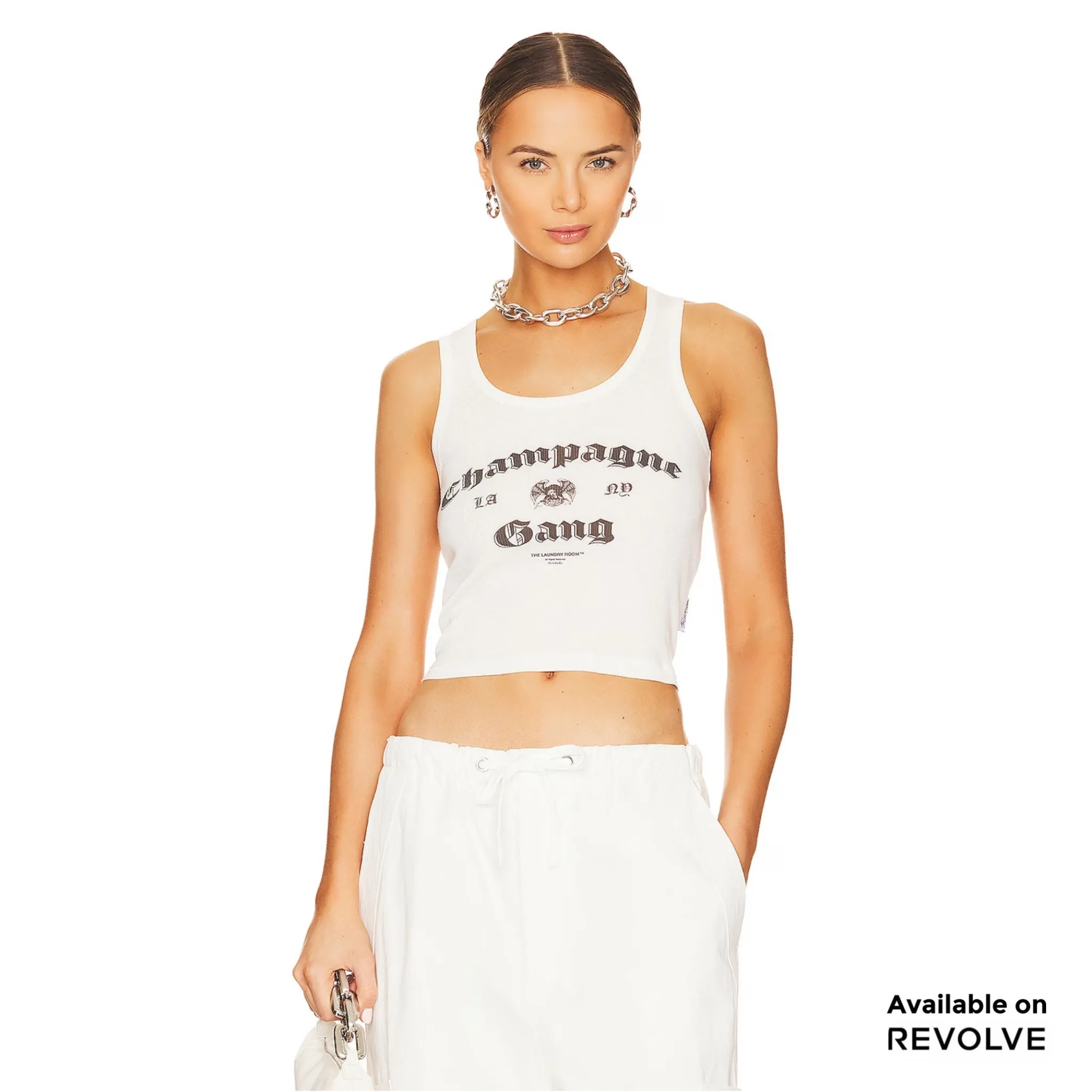 Champagne Gang - Rib Tank - White