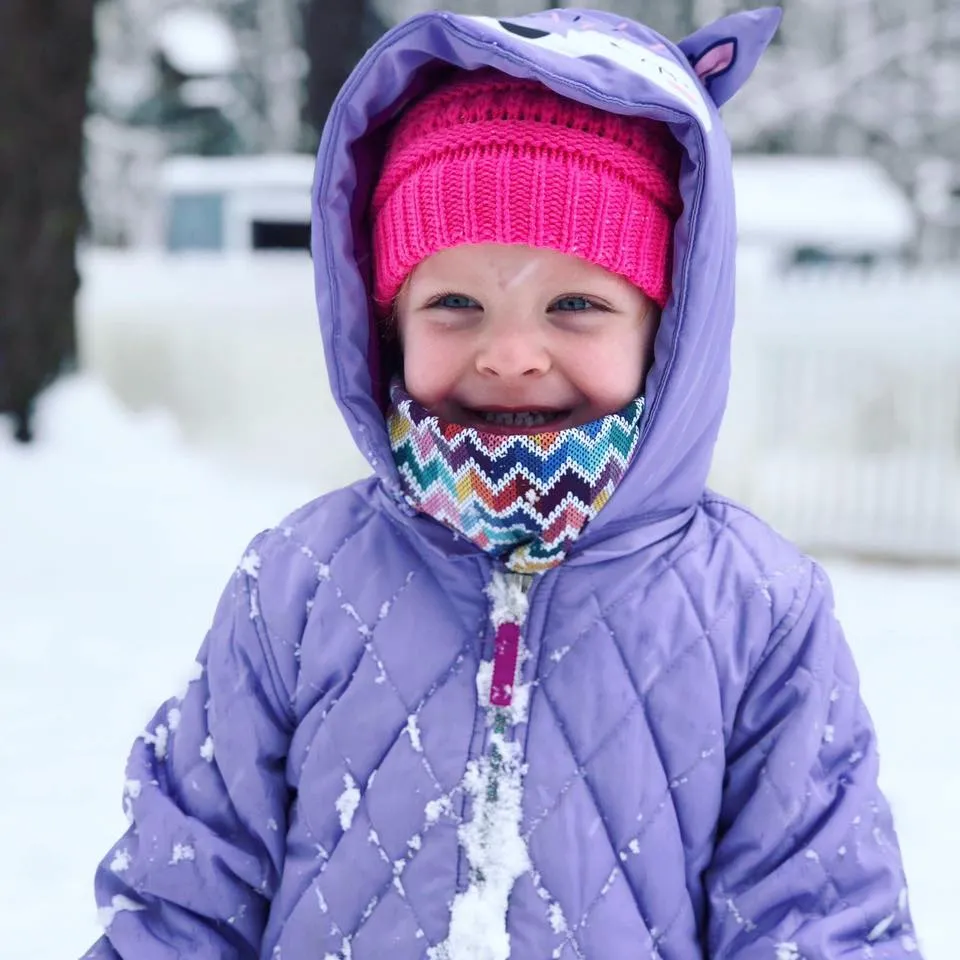 Child's Handmade Neck Warmer Rainbows Earth Tones