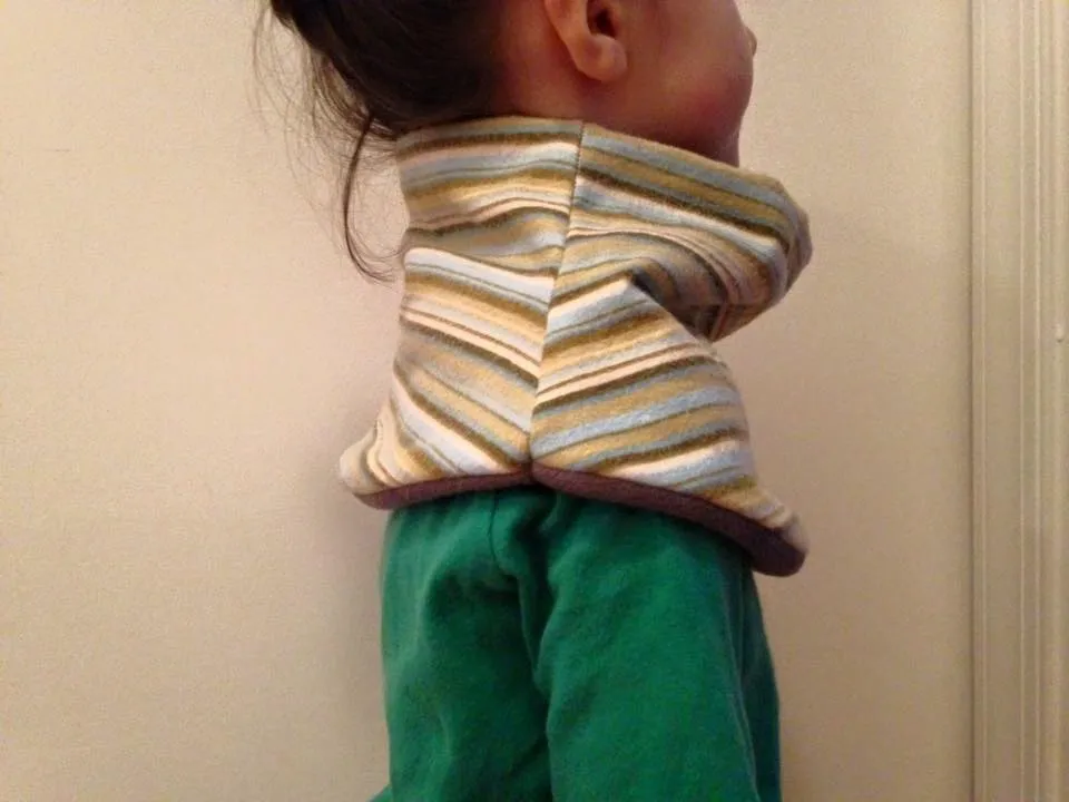 Child's Handmade Neck Warmer Rainbows Earth Tones