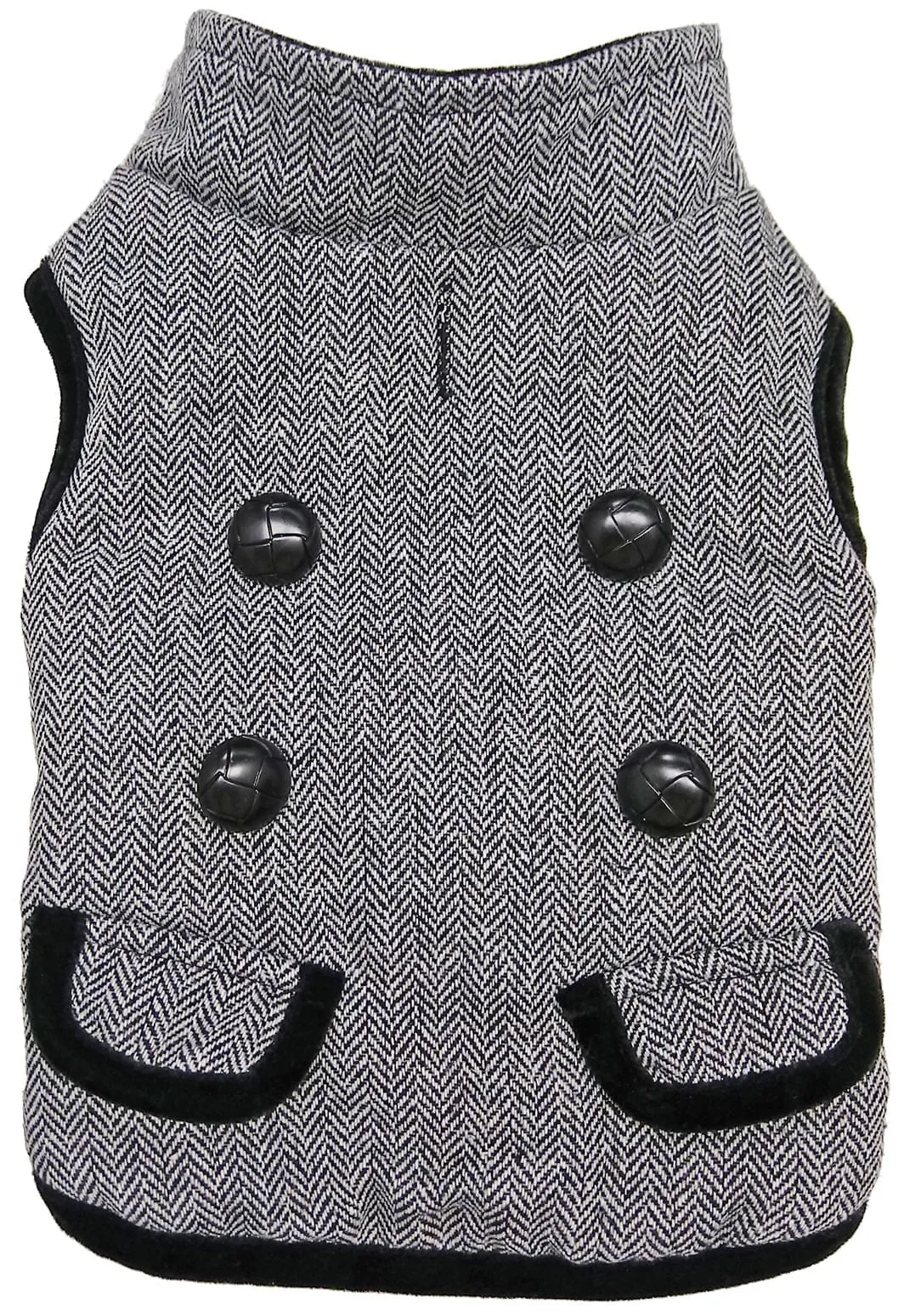 Classic Tweed Dog Coat, Black/White